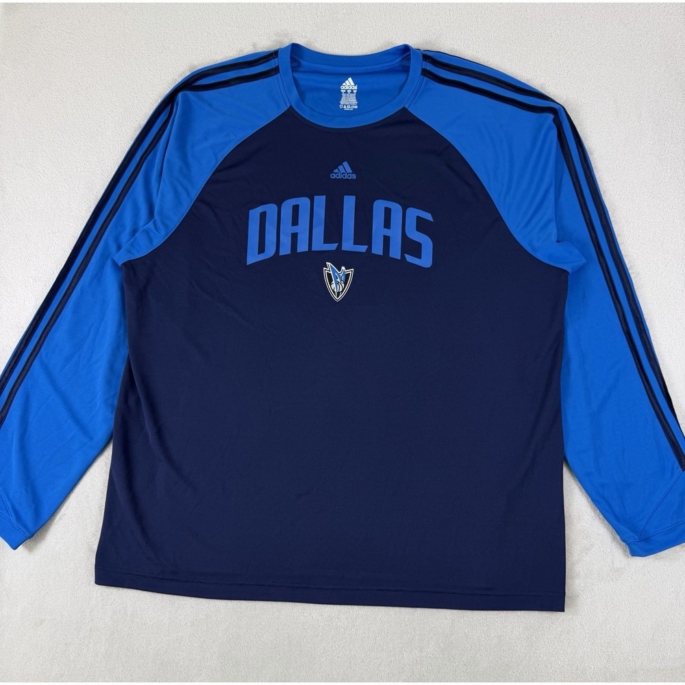 Adidas Dallas Mavericks NBA Long Sleeve Performance Shirt XL Blue Basketball - Picture 2 of 16